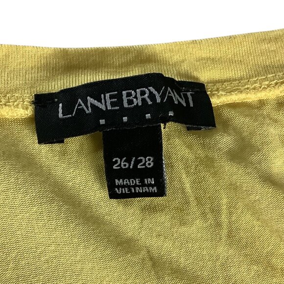 Lane Bryant Womens Plus Size 26/28 Yellow Graphic Tee "Be Happy Be Bright Be You - Picture 4 of 12